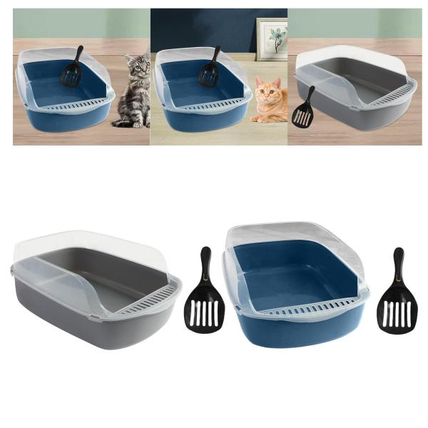 猫用トイレ 耐久性のあるペット用品 小型ペット用 屋内猫 ウサギ グレー
