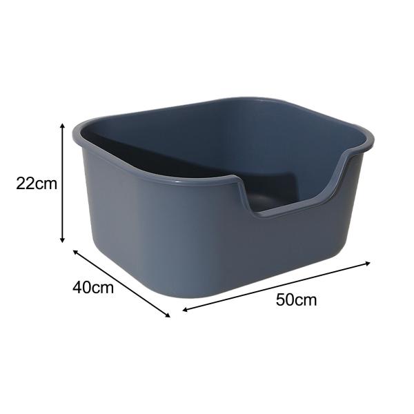 オープントイレ子猫トイレ防沫ポータブル猫トイレ小型ペット用グレー