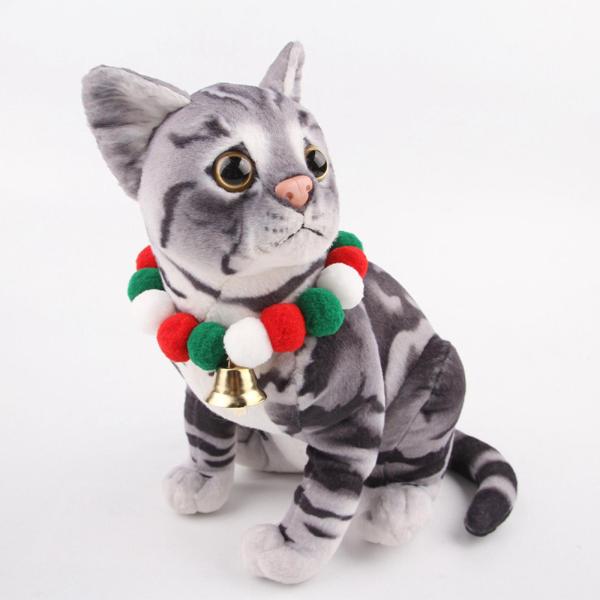 伸縮性のある猫の首輪かわいいクリスマスペットの首輪パーティーの記念品アウトドアスポーツ S