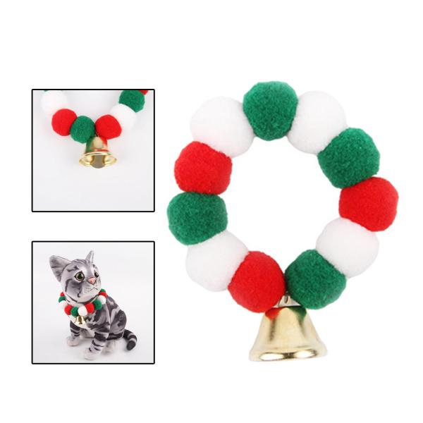 伸縮性のある猫の首輪かわいいクリスマスペットの首輪パーティーの記念品アウトドアスポーツ S