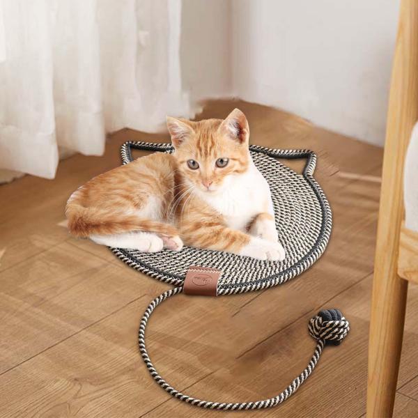 猫の爪とぎマット 爪を研ぐ 猫の爪とぎパッド ラグ用 ペット用品 ブラック