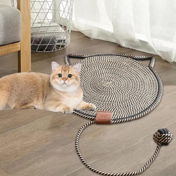 猫の爪とぎマット 爪を研ぐ 猫の爪とぎパッド ラグ用 ペット用品 ブラック
