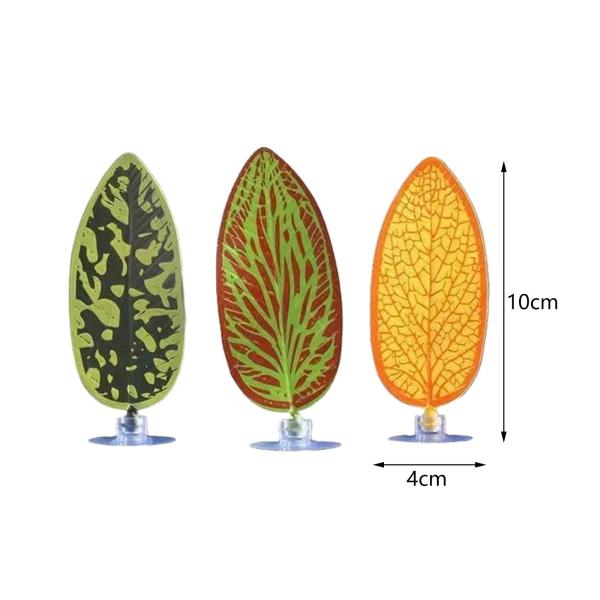 3x 人工水族館の葉植物ベタハンモックベッドリーフ休息用の生息地をシミュレート水族館風景水槽の葉