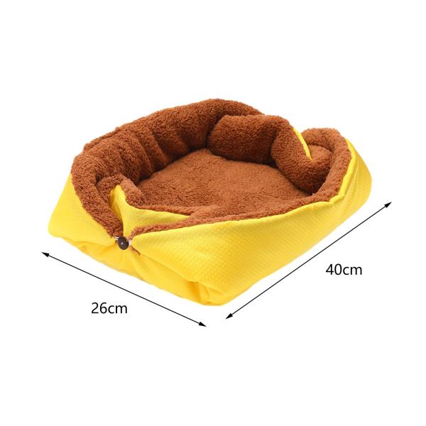 ペットベッド猫睡眠パッド冬暖かい巣犬ベッド洞窟自己温暖化猫ベッドイエロー