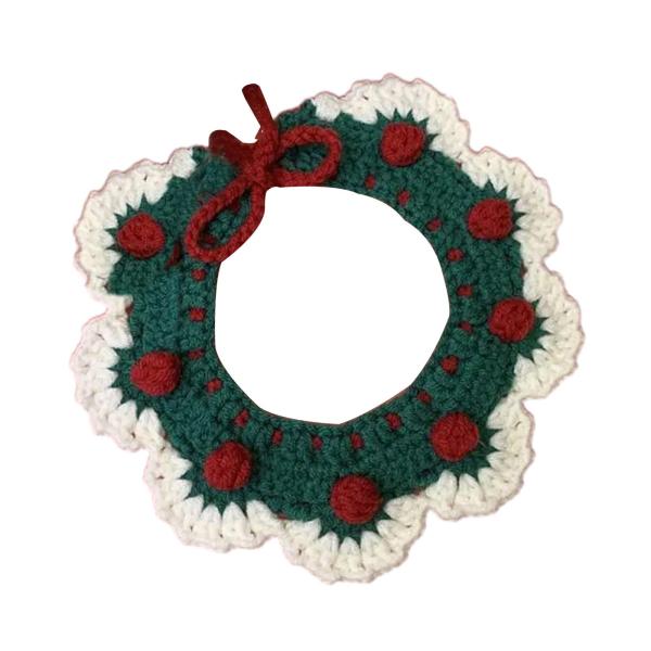 猫の首輪かぎ針編みよだれかけ、小中女の子男の子猫と犬用 S スタイル A