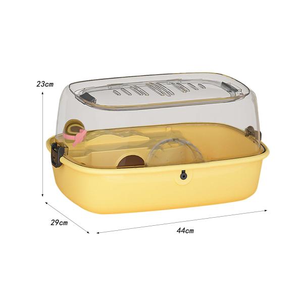 大型ハムスターケージポータブル換気生息地小動物バニーラットイエロー高級モデル