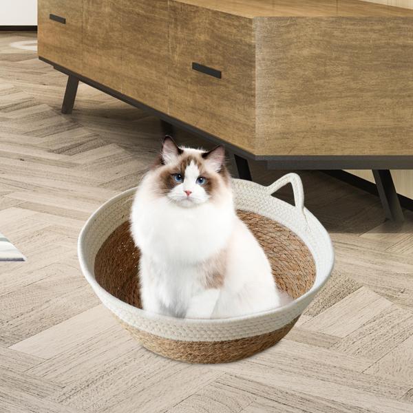 猫用ベッドバスケット 洗える耐久性のある家具保護猫と小型犬用 L