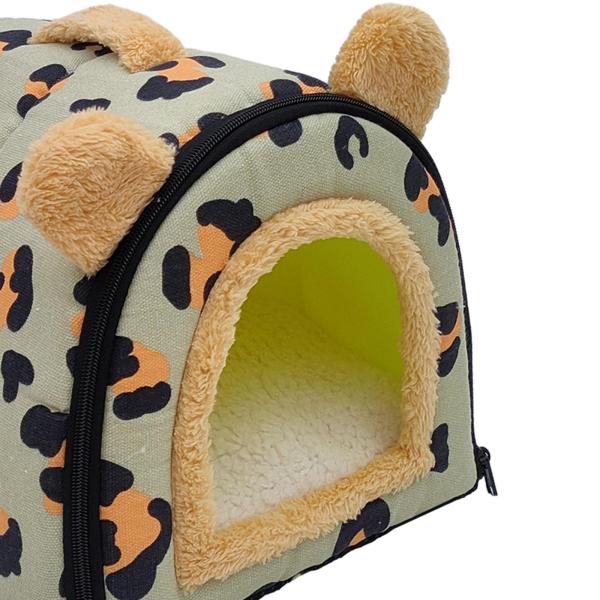 折りたたみ式ペットハウス 犬用ベッド 小型犬用 コンバーチブル 洗えるクッション付き グリーン 26x26x26cm
