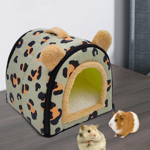 折りたたみ式ペットハウス 犬用ベッド コンバーチブル 小型犬用 洗えるクッション付き グリーン 35x29x29cm