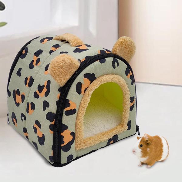 折りたたみ式ペットハウス 犬用ベッド コンバーチブル 小型犬用 洗えるクッション付き グリーン 35x29x29cm