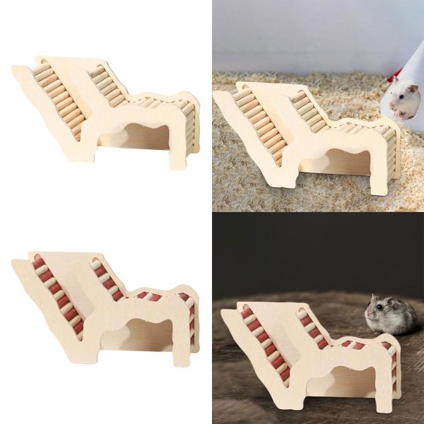 ハムスターの隠れ家クライミングはしご木製地下トンネルクライミングブリッジおもちゃカラーA