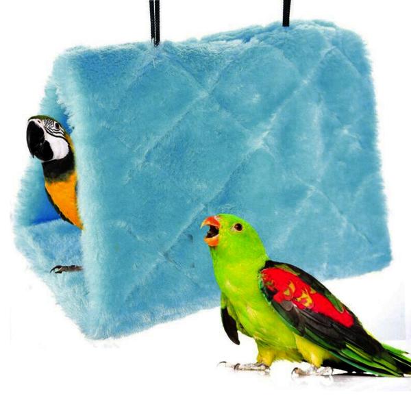 オウム鳥のベッド冬暖かい鳥の巣ハウスインコラブバードオカメインコ用ライトブルーL