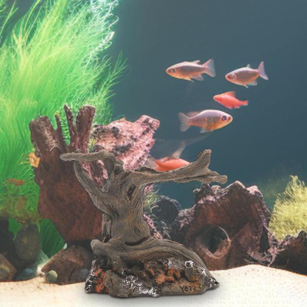 爬虫類水族館トランク流木ツリータンク装飾、木製流木ツリー洞窟、