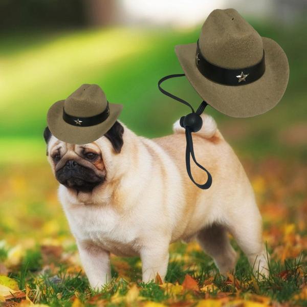犬 カウボーイ ハット フェスティバル ペット 犬 猫 帽子 ペット 犬 カウボーイ ハット 調節可能 カーキ