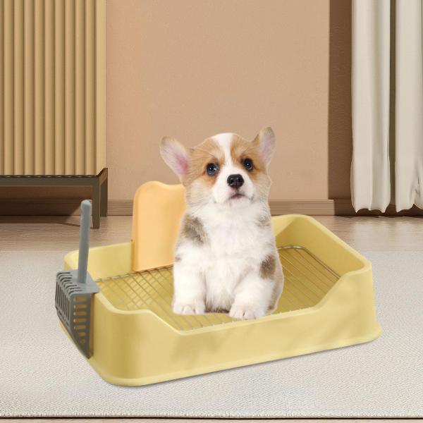 犬用トイレ砂トレイ スペード付き 飛沫防止 小型犬用 再利用可能なペットアクセサリー 子犬トレーニングトレイ トイレトレイ｜stk-shop｜02