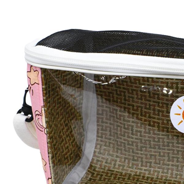 バードキャリアバッグ ポータブルペット用品 ショルダーバッグ 旅行用 ピクニック キャンプ ピンク