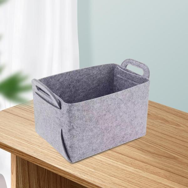 フェルト収納バスケットオーガナイザーブランケット記念品ホーム折りたたみ収納ビングレー 18x13x11cm