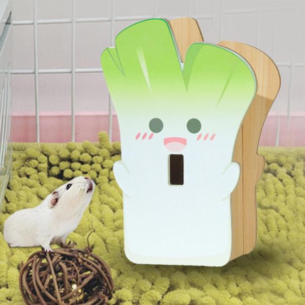 木製ハムスターハウス 隠れ家 小動物用小屋 チンチラ ハムスター レミング スタイル B