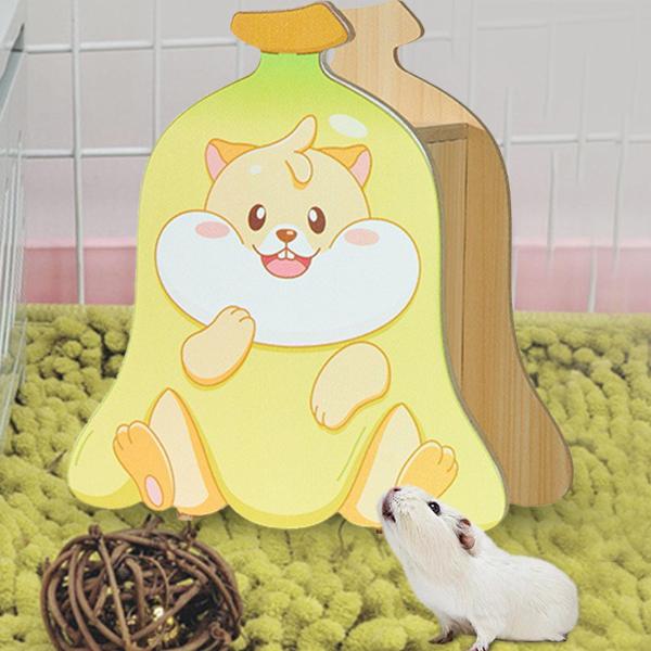 木製ハムスターハウス 隠れ家 小動物用小屋 チンチラ ハムスター レミング スタイル C