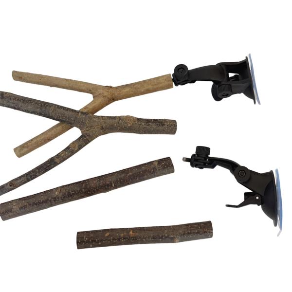 吸盤木製パーチおもちゃ オウムパーチスタンド セキセイインコ ブルーバード オカメインコ スタイル A