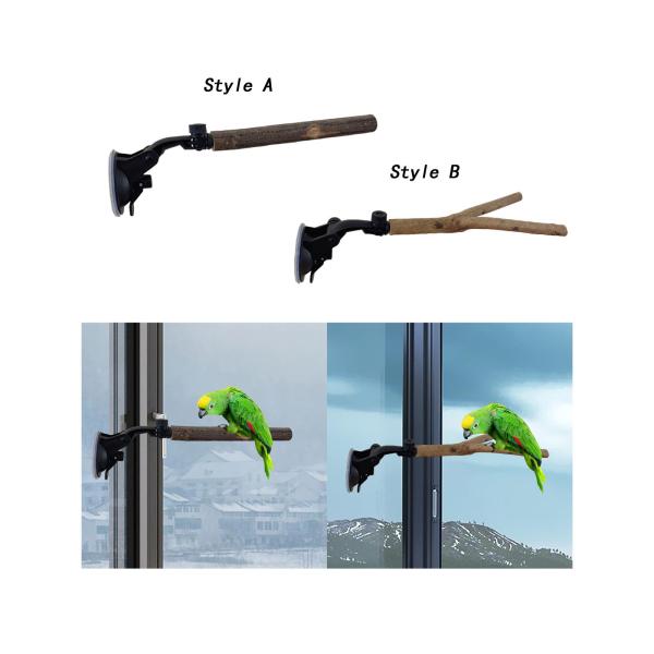 吸盤木製パーチおもちゃ オウムパーチスタンド セキセイインコ ブルーバード オカメインコ スタイル A