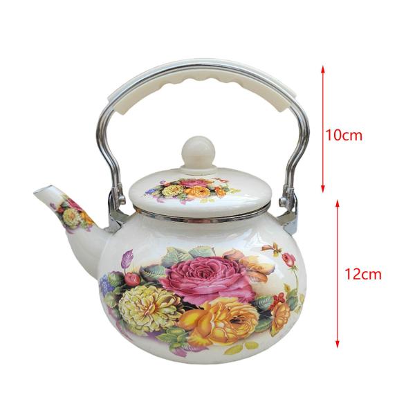 エナメルティーケトル ウォーターケトル 蓋付き トルコティーポット 家庭用パーティースタイル F