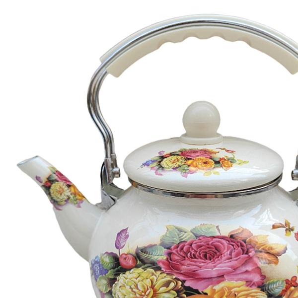 エナメルティーケトル ウォーターケトル 蓋付き トルコティーポット 家庭用パーティースタイル F