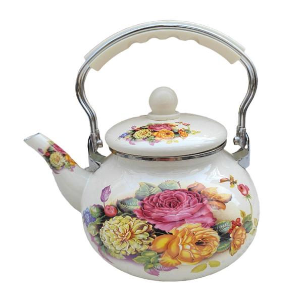 エナメルティーケトル ウォーターケトル 蓋付き トルコティーポット 家庭用パーティースタイル F