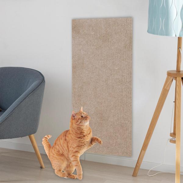 猫用爪とぎマット 爪を磨く 多用途 使いやすい 猫用カーペット カット可能 ベージュ