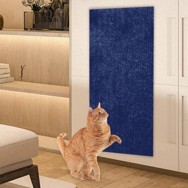 猫用爪とぎマット 爪を磨く 多用途 使いやすい 猫用カーペット カット可能 ブルー