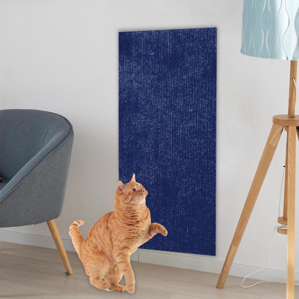 猫用爪とぎマット 爪を磨く 多用途 使いやすい 猫用カーペット カット可能 ブルー