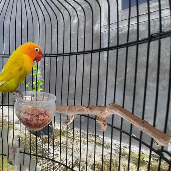 吸盤木製止まり木おもちゃ休憩用はしご ハチドリ インコ オカメインコ用 35cm