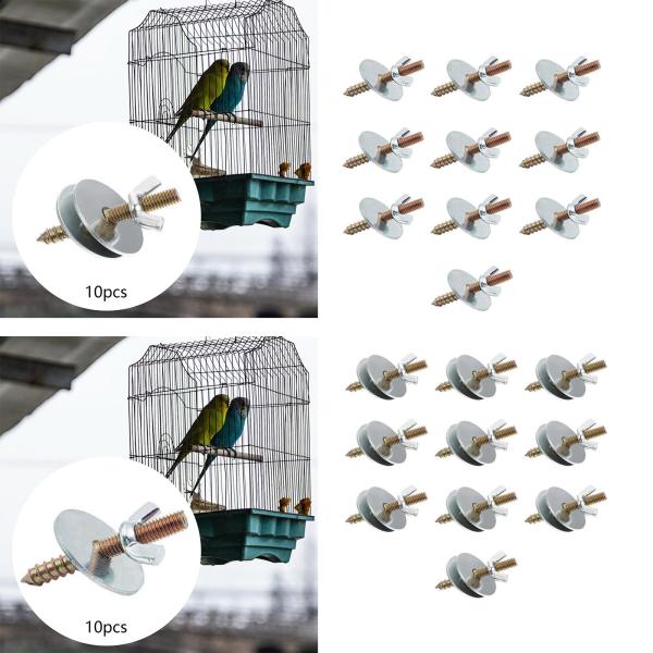 10x (M6*30) 金属ナットとネジ、鳥の止まり木を作るためのオウムスタンドラックシングルワッシャー
