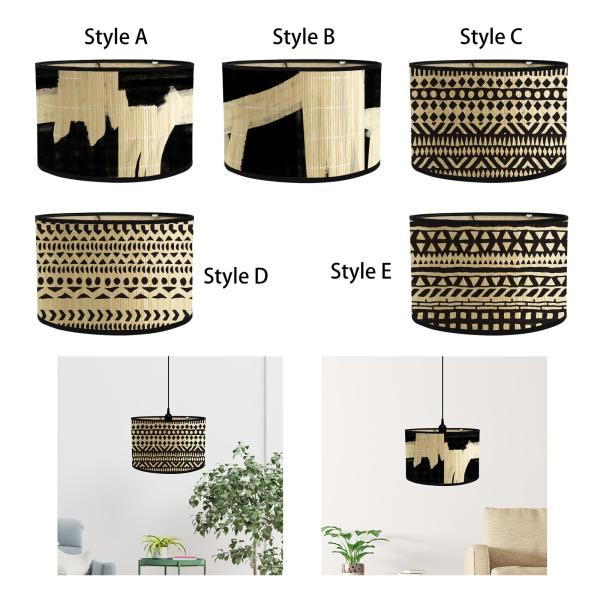 ドラムランプシェード照明器具カバー装飾 ホテル ホーム リビングルーム スタイル A