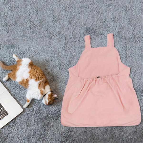 ペットキャリアエプロン 通気性のあるソフト犬用キャリーバッグ 旅行 ハイキング 屋内用 ピンク