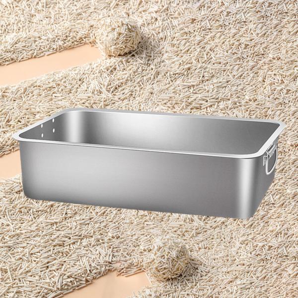 オープントップペット用トイレボックス 室内猫用 ハンドル付き 猫用トイレ 36x27x10cm