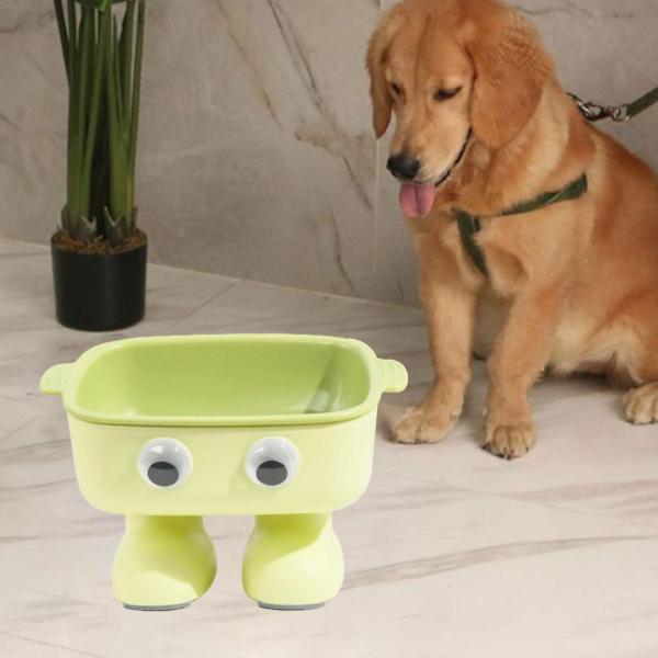 高さのある猫用ボウル 猫用給餌ボウル お手入れ簡単 ロボット型フード皿 猫用食器 水飲みボウル 子犬 子猫 小型犬用 傾斜付き , 緑