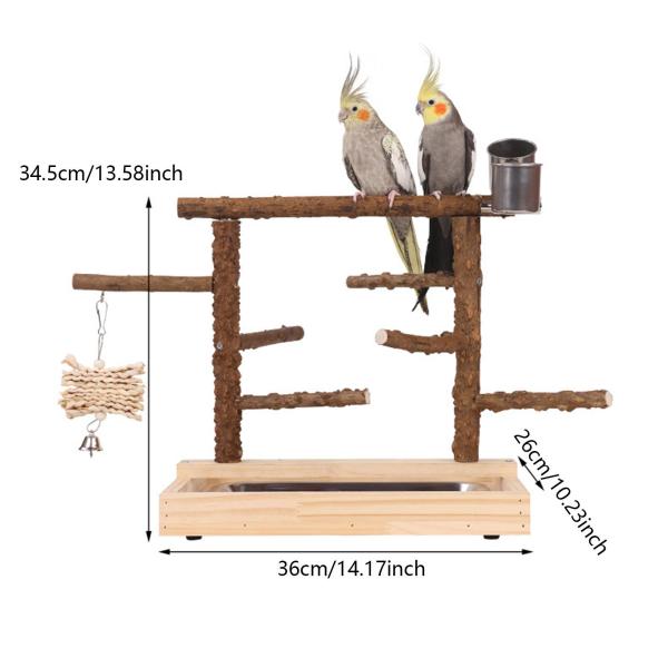 鳥遊び場 鳥遊びスタンド 木製 オウム止まり木 プレイスタンド インコ用 鳥遊びジムスタンド コンゴウインコ ラブバード アクティビティおもちゃ