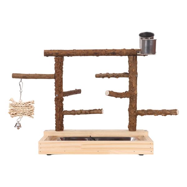 鳥遊び場 鳥遊びスタンド 木製 オウム止まり木 プレイスタンド インコ用 鳥遊びジムスタンド コンゴウインコ ラブバード アクティビティおもちゃ