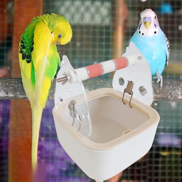 オウムトイレスタンド 固定式排泄止まり木 インコ コンゴウインコ オウム オレンジ