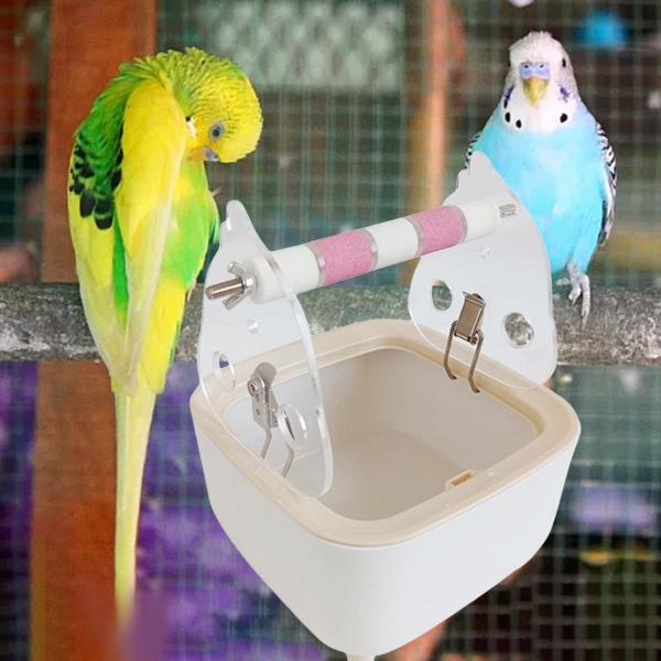 オウムトイレスタンド 固定式排泄止まり木 インコ コンゴウインコ ピンク