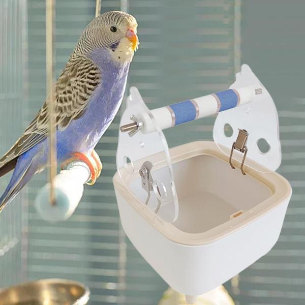 オウムトイレスタンド 固定式排泄止まり木 インコ コンゴウインコ用 ブルー