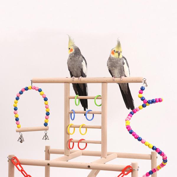 鳥の遊び場 鳥の遊びスタンド オウムの止まり木 実用的で丈夫な木製鳥の止まり木スタンド オウム コンゴウインコ用鳥の遊びジムスタンド