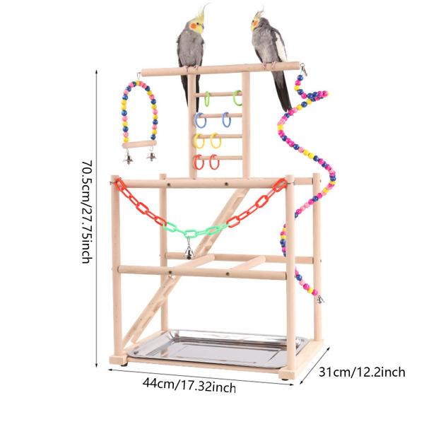 鳥の遊び場 鳥の遊びスタンド オウムの止まり木 実用的で丈夫な木製鳥の止まり木スタンド オウム コンゴウインコ用鳥の遊びジムスタンド
