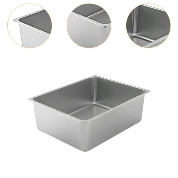 ステンレス製猫用トイレ ポータブル猫用トイレ 猫用砂箱 50cmx35cmx15cm