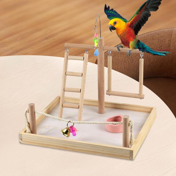 オウム プレイスタンド オウム 遊び場 鳥かごアクセサリー 木製止まり木スタンド 鳥ジム コンゴウインコ セキセイインコ 小鳥 インコ用