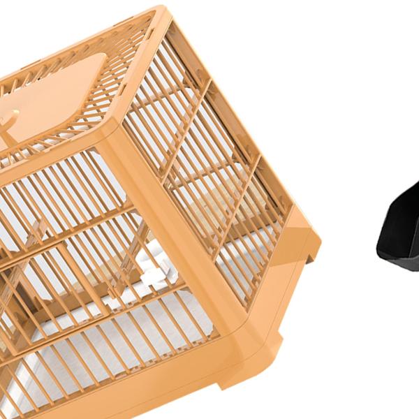 鳥かご 折りたたみ式 フードボウル付き オウムケージ フィンチ オカメインコ セキセイインコ用 オレンジ