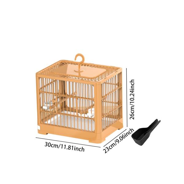 鳥かご 折りたたみ式 フードボウル付き オウムケージ フィンチ オカメインコ セキセイインコ用 オレンジ