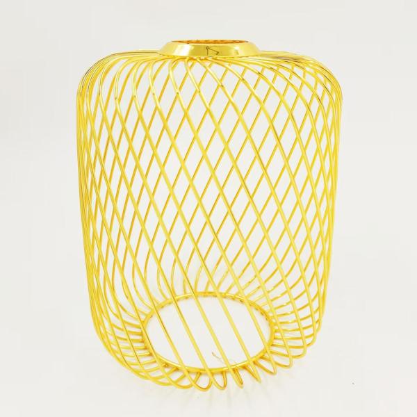 メタルメッシュペンダントランプシェードペンダントライトカバーホテルカフェリビングルームシリンダーゴールド120cm