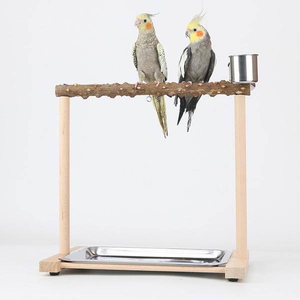 木製 オウム  スタンド 鳥 遊び スタンド ポータブル アクティビティ おもちゃ 鳥かご  鳥 木製 エクササイズ  ジム 